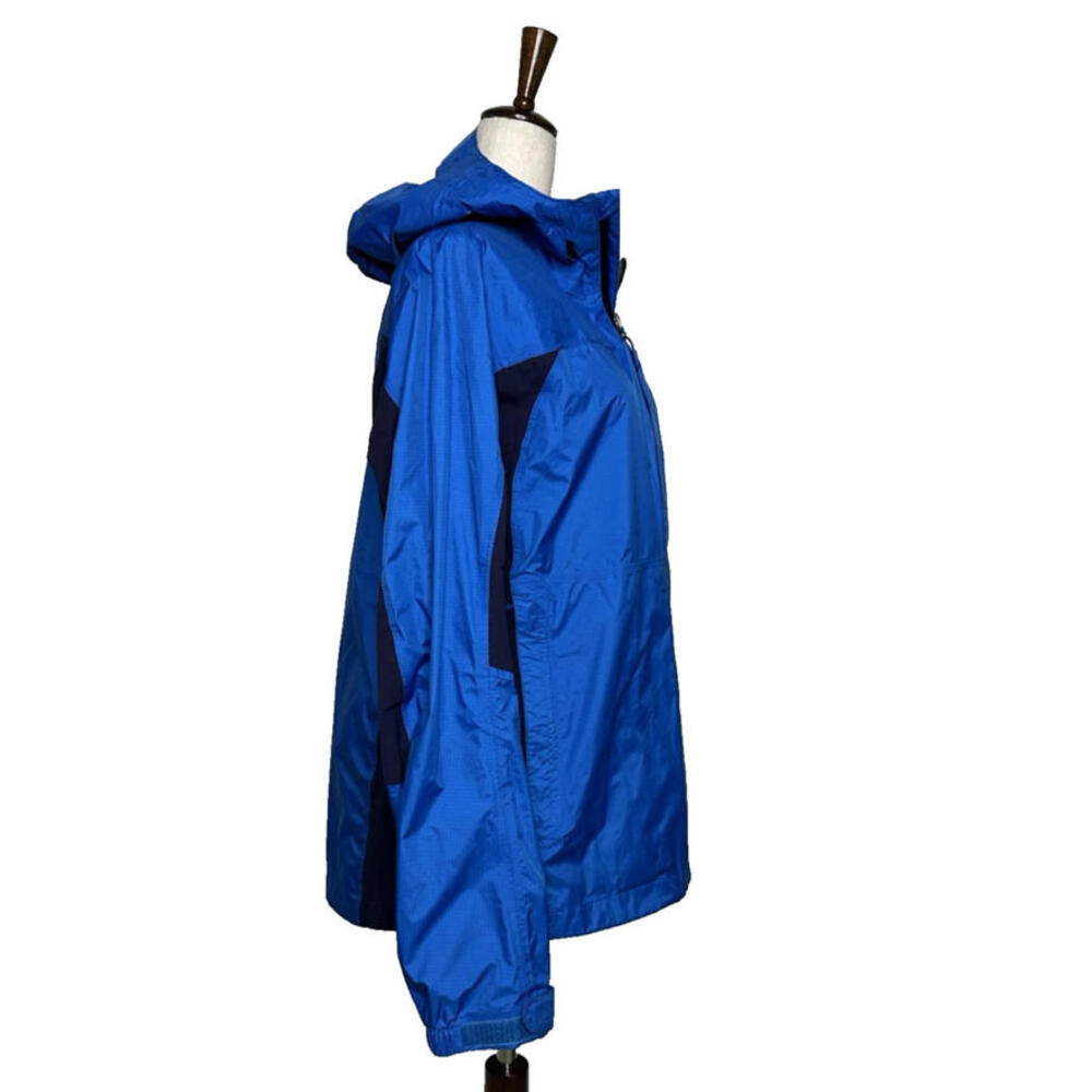 LL Bean Trail Rain Blue Nylon Full Zip Hooded Jacket Windbreaker - Picture 4 of 9